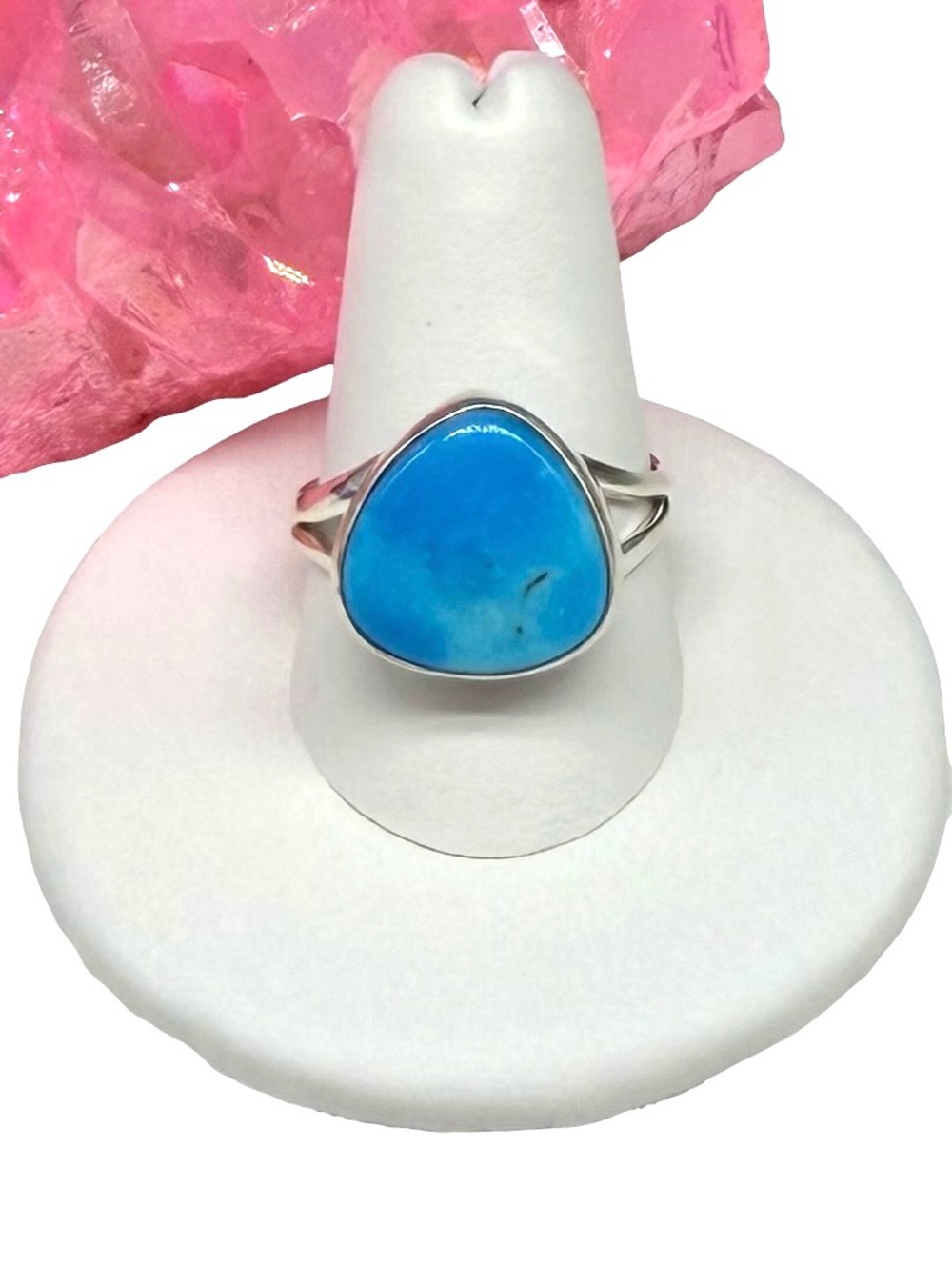 Aztec Mountain Turquoise Ring Size 9 Solid 925 Sterling Silver